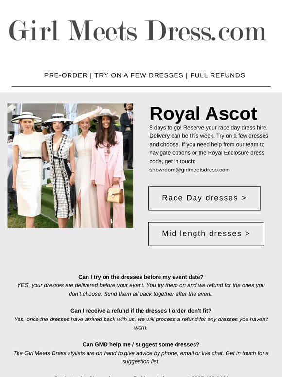 Order your Royal Ascot dress...