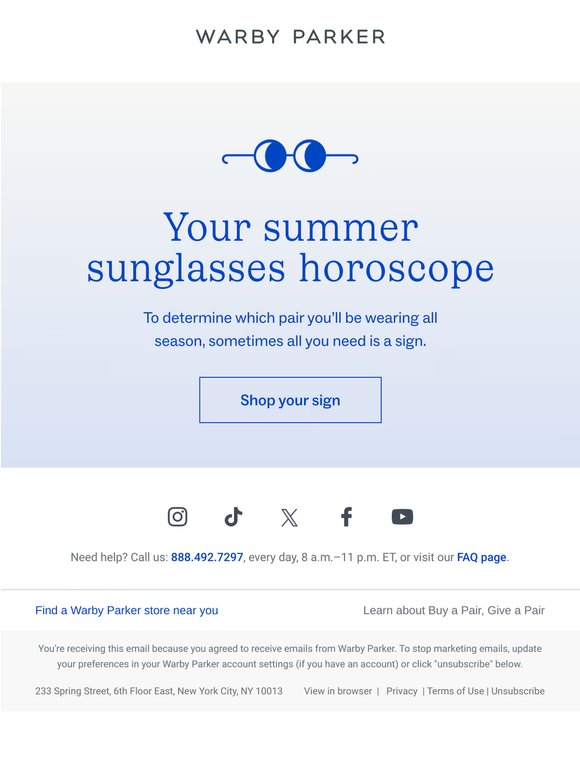 Sunglasses for your sun sign