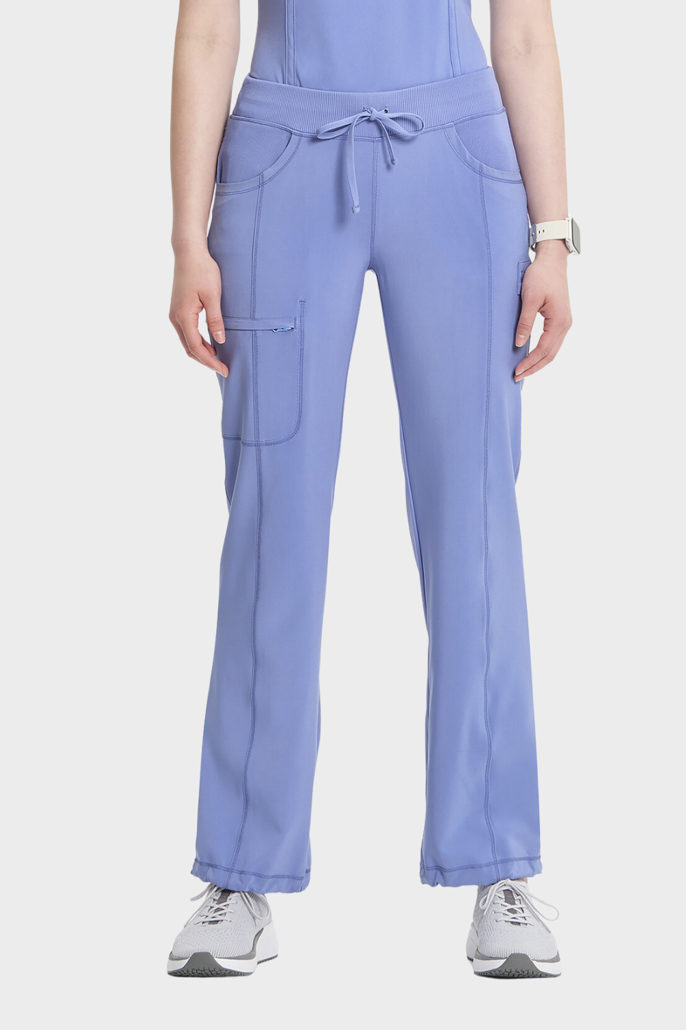 Image of Infinity by Cherokee Women's Low Rise Straight Leg Drawstring Scrub Trousers, Ciel Blue