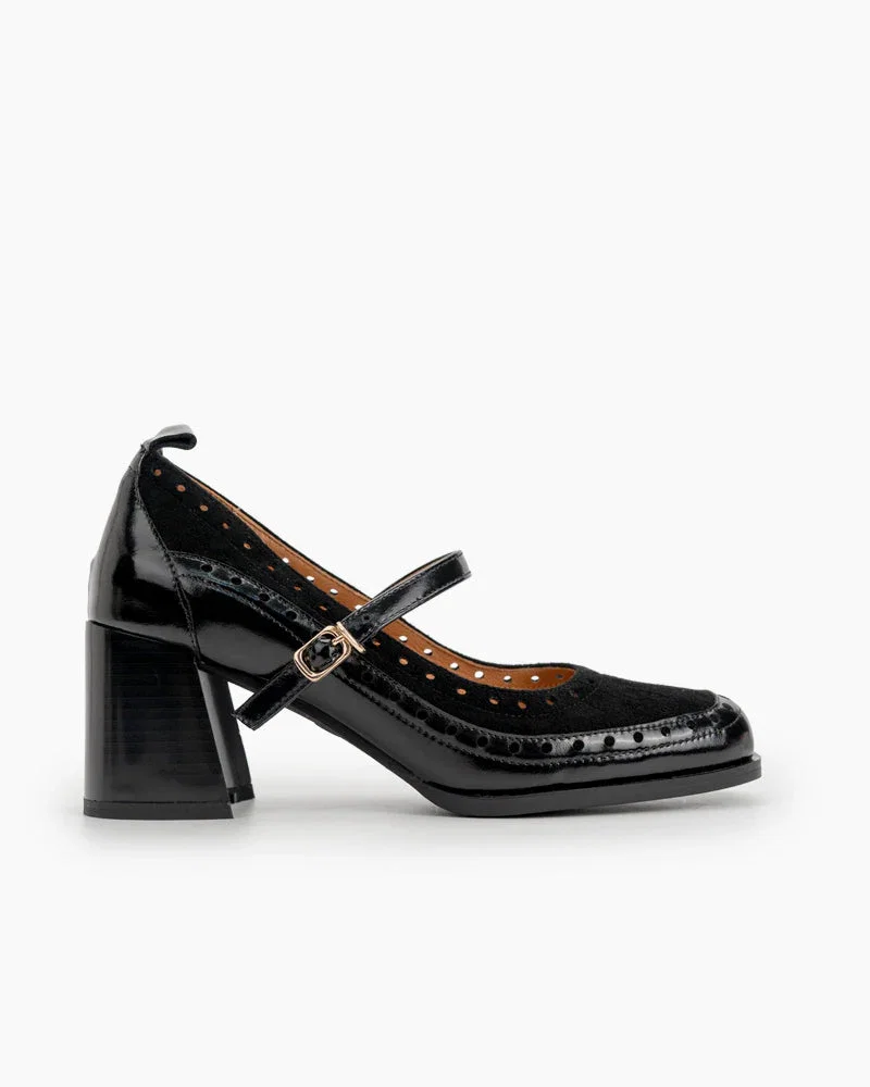 (Clean Up - US 6) Mary Jane Ankle Strap Round Toe Mid Heel Pumps Oxfords