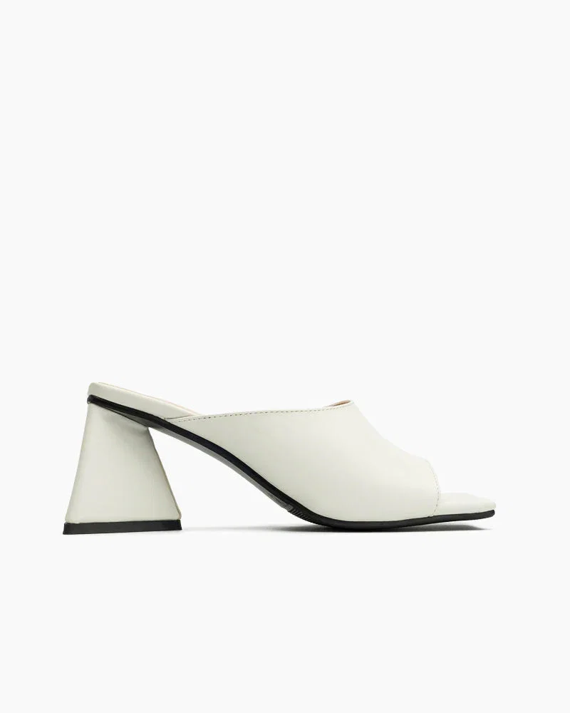 (Clean Up - US 7.5) Minimalist Solid Color Chunky Heel Sandals
