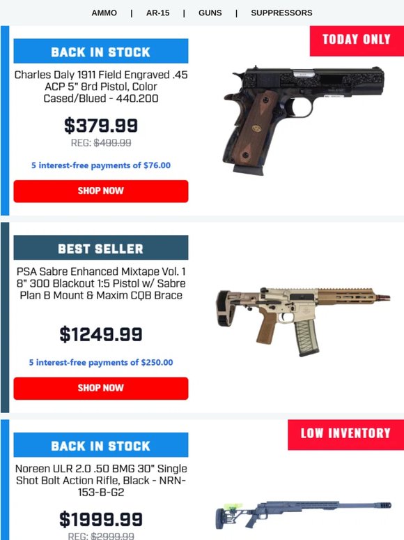Deal Alert! Charles Daly Engraved 1911 For $379.99 Are Back!