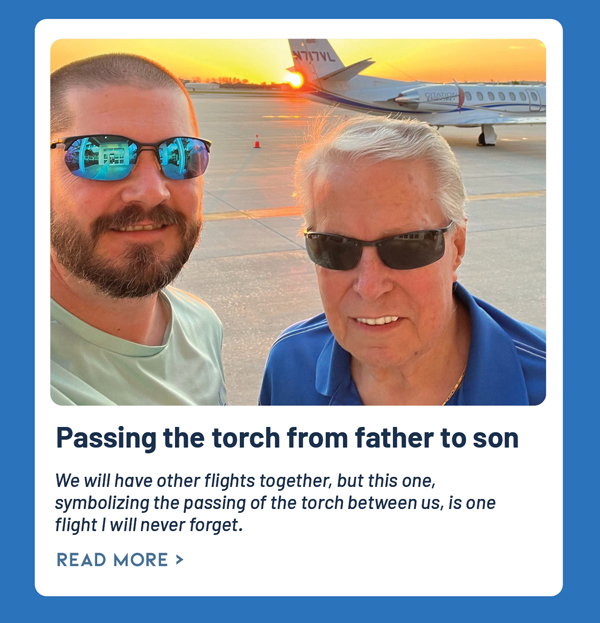 Passing the torch from father to son