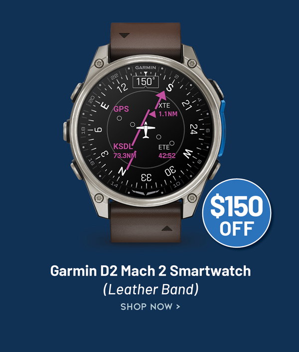 Garmin D2 Mach 2 – 47mm Smartwatch with Leather Band