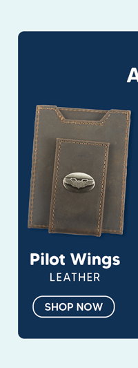 Pilot Wings Leather Front Pocket Wallet
