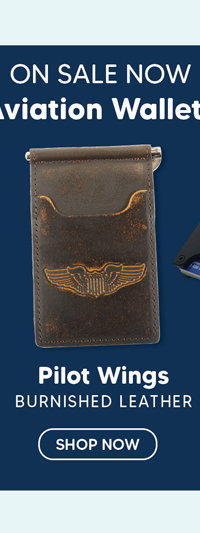 Pilot Wings Burnished Leather Front Pocket Wallet