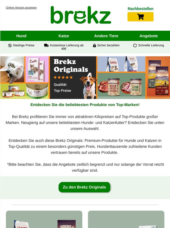 Sparen Sie bei den beliebtesten Produkten großer Marken bei Brekz