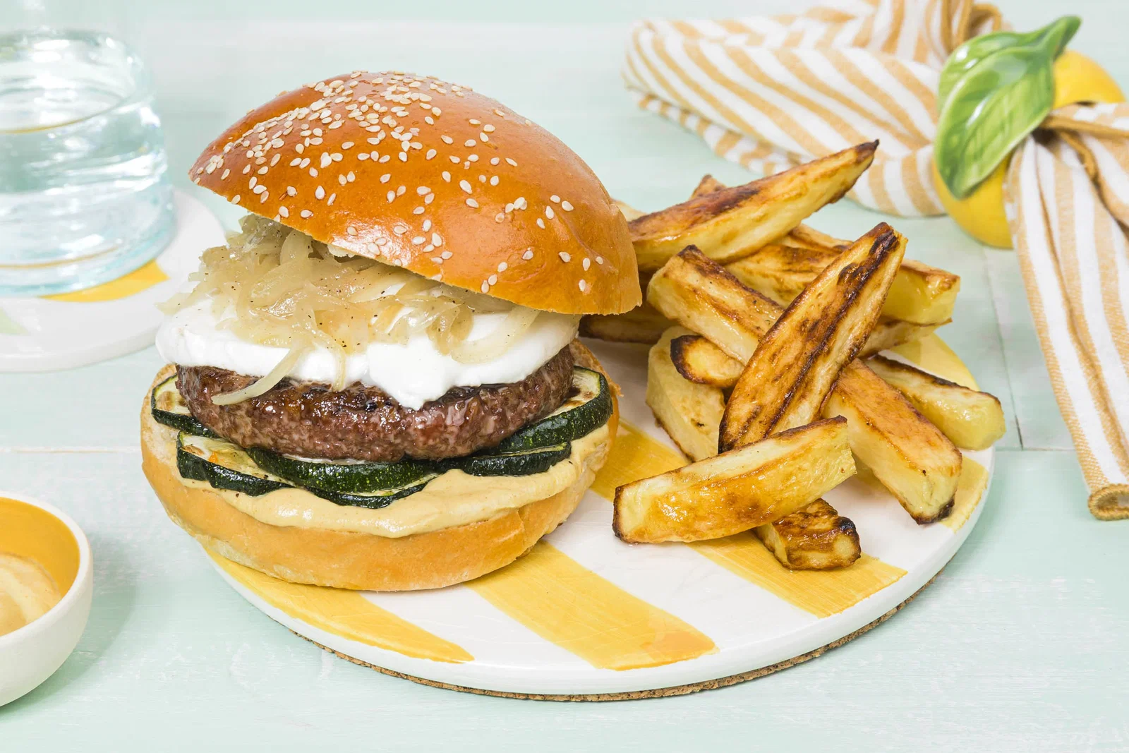 Burger végétal grillé minute courgette & mozzarella