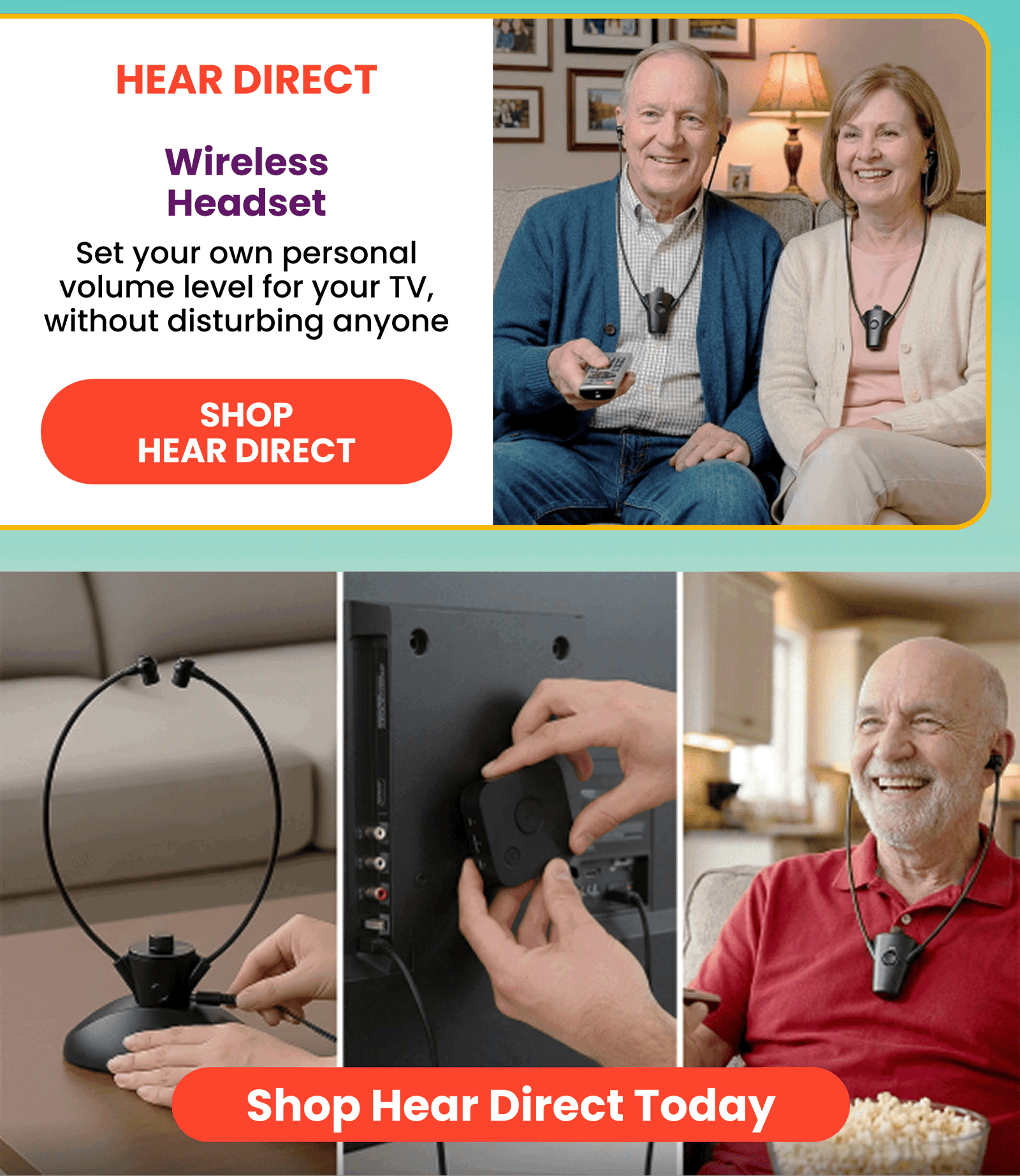 Hear Direct	Wireless TV Headset/Set your own personal volume level for your TV