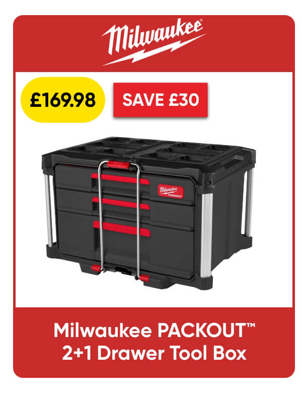 Milwaukee PACKOUT™ 2+1 Drawer Tool Box 61 x 416 x 322mm