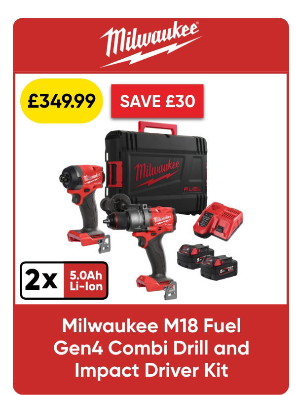 Milwaukee M18FPP2A3-502X Fuel Gen4 Combi Drill and Impact Driver Kit 2 x 5.0Ah
