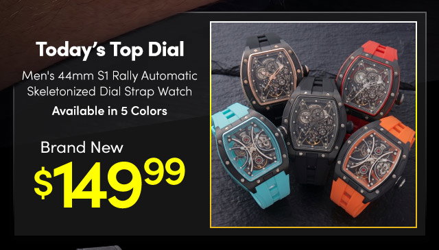 INV-49019  INVICTA | Men's 44mm S1 Rally Automatic Skeletonized Dial Strap Watch - Brand New $149.99