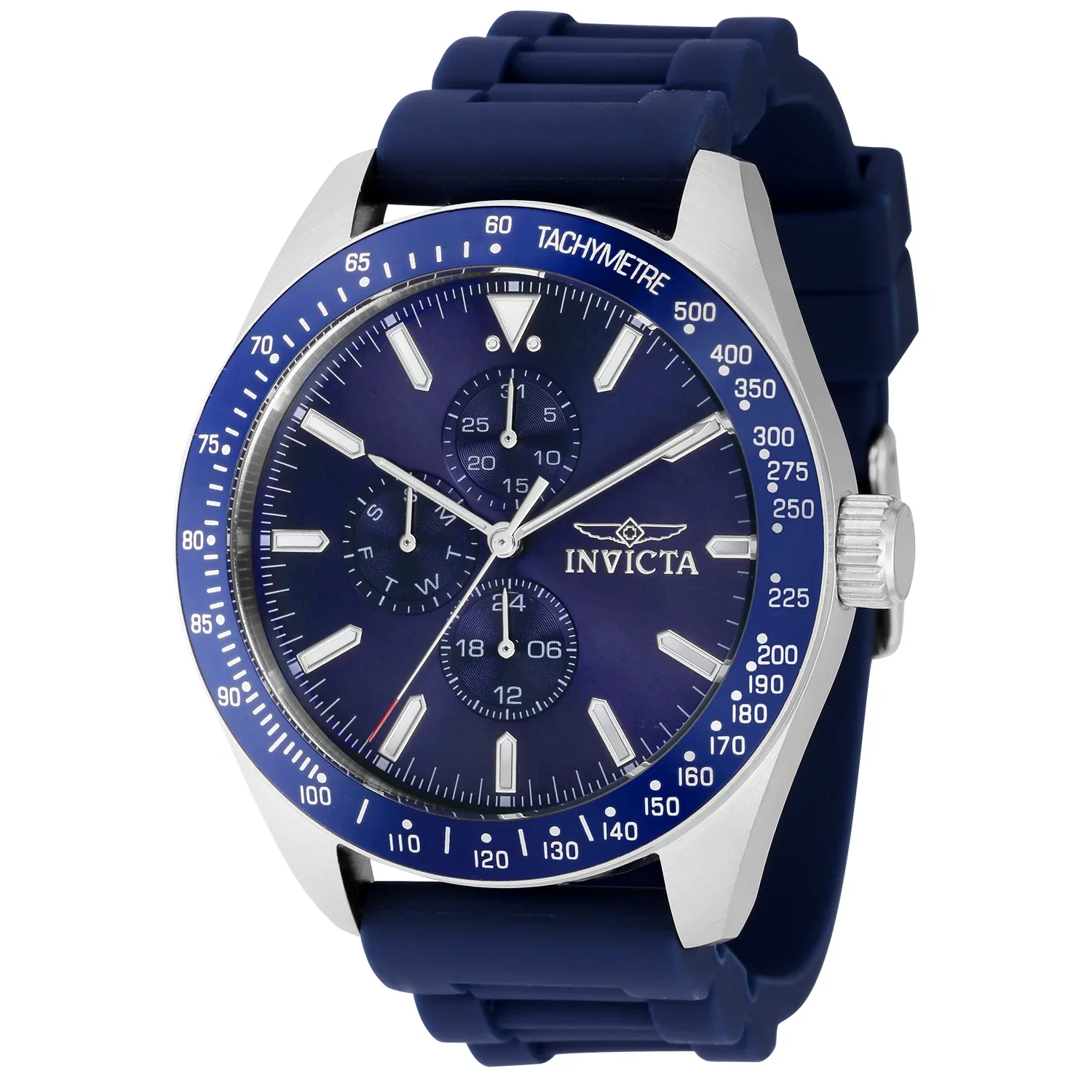 Image of Invicta Men's 45mm Aviator Quartz 24 Hour Blue Label Silicone Strap Watch