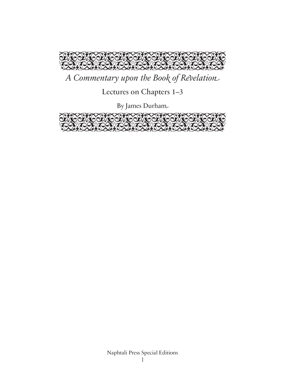 Image of A Commentary upon the Book of the Revelation: Volume 1 (Durham)