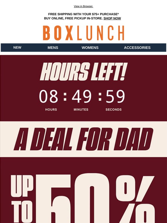 Tick-tock ⏰ Score up to 50% off sitewide (Exclusions apply)
