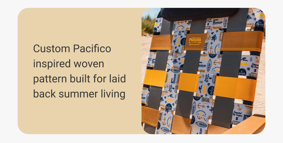 Custom Pacifico-inspired woven pattern built for laid-back summer living