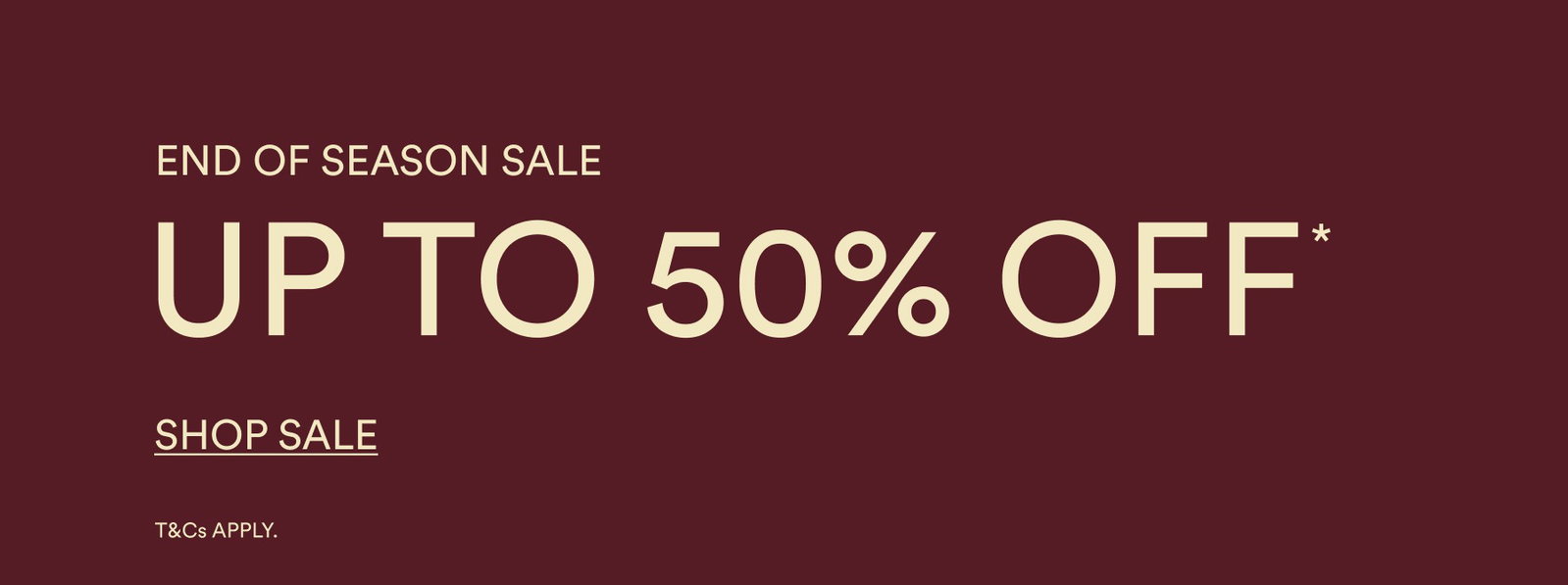 END OF SEASON SALE