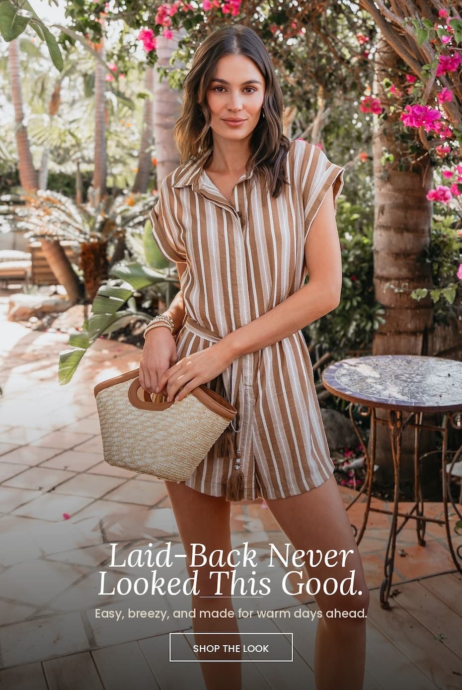 Laid back never looked this good. Easy, breezy, and made for warm days ahead. Shop the look.