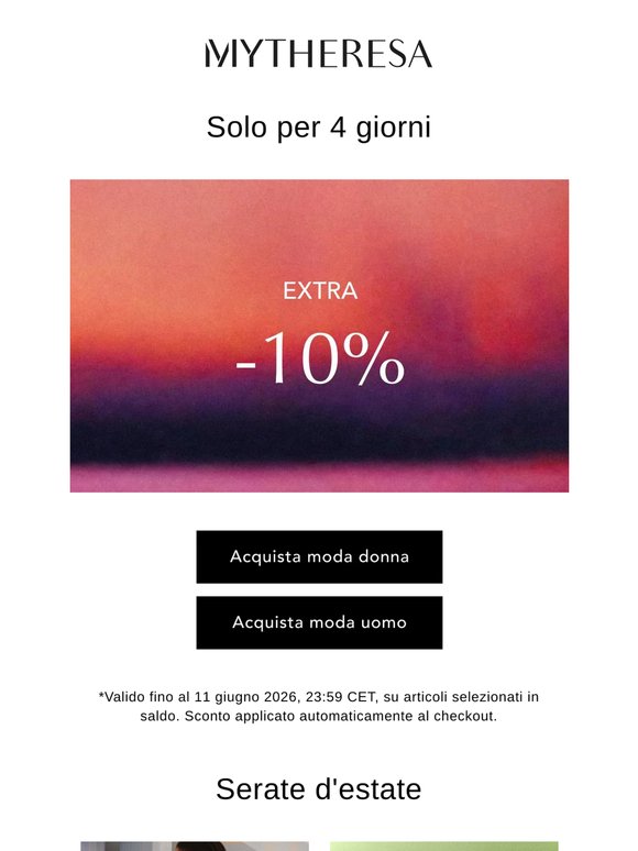-10% extra su saldi selezionati, solo per 4 giorni