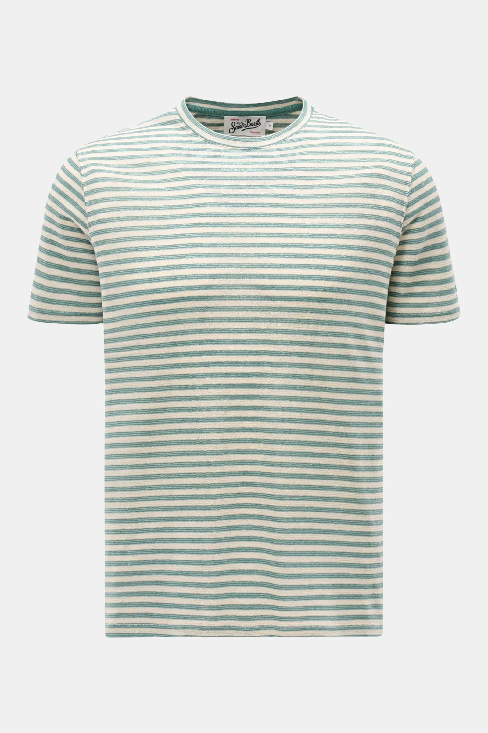 T-Shirt creme/türkis gestreift