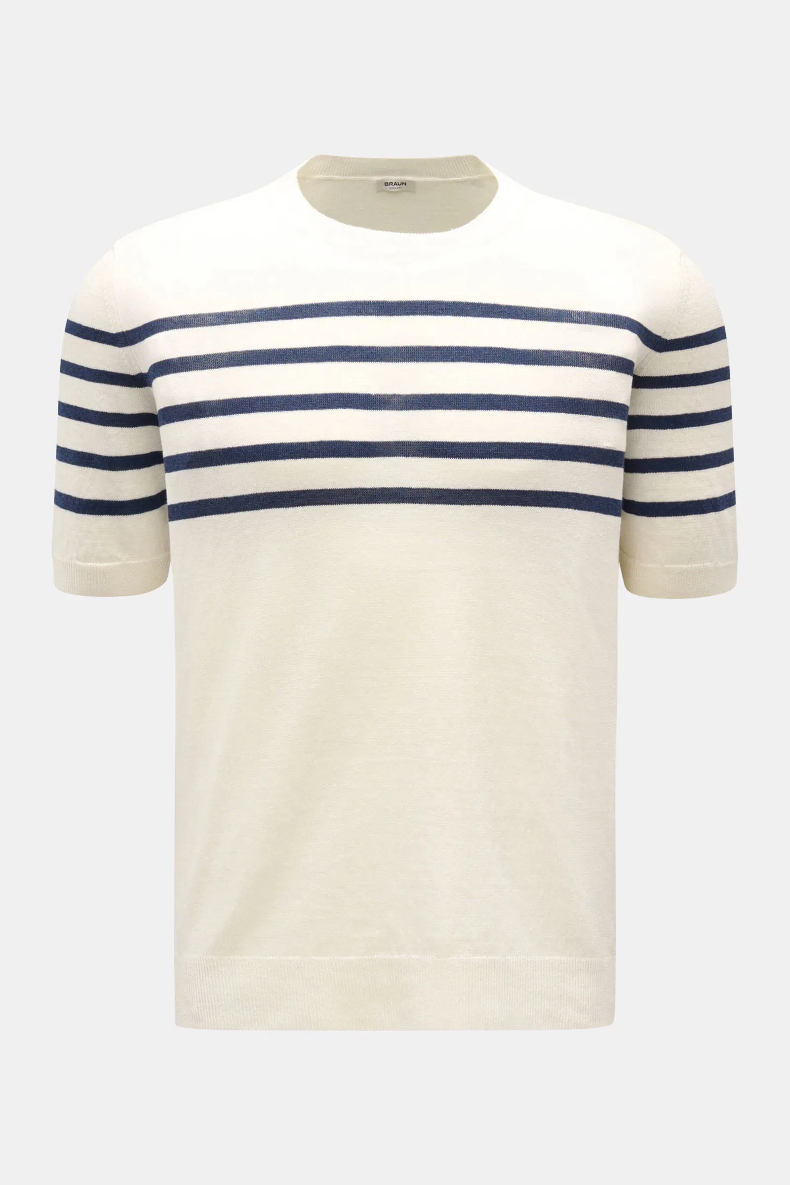 Kurzarmpullover offwhite/navy gestreift