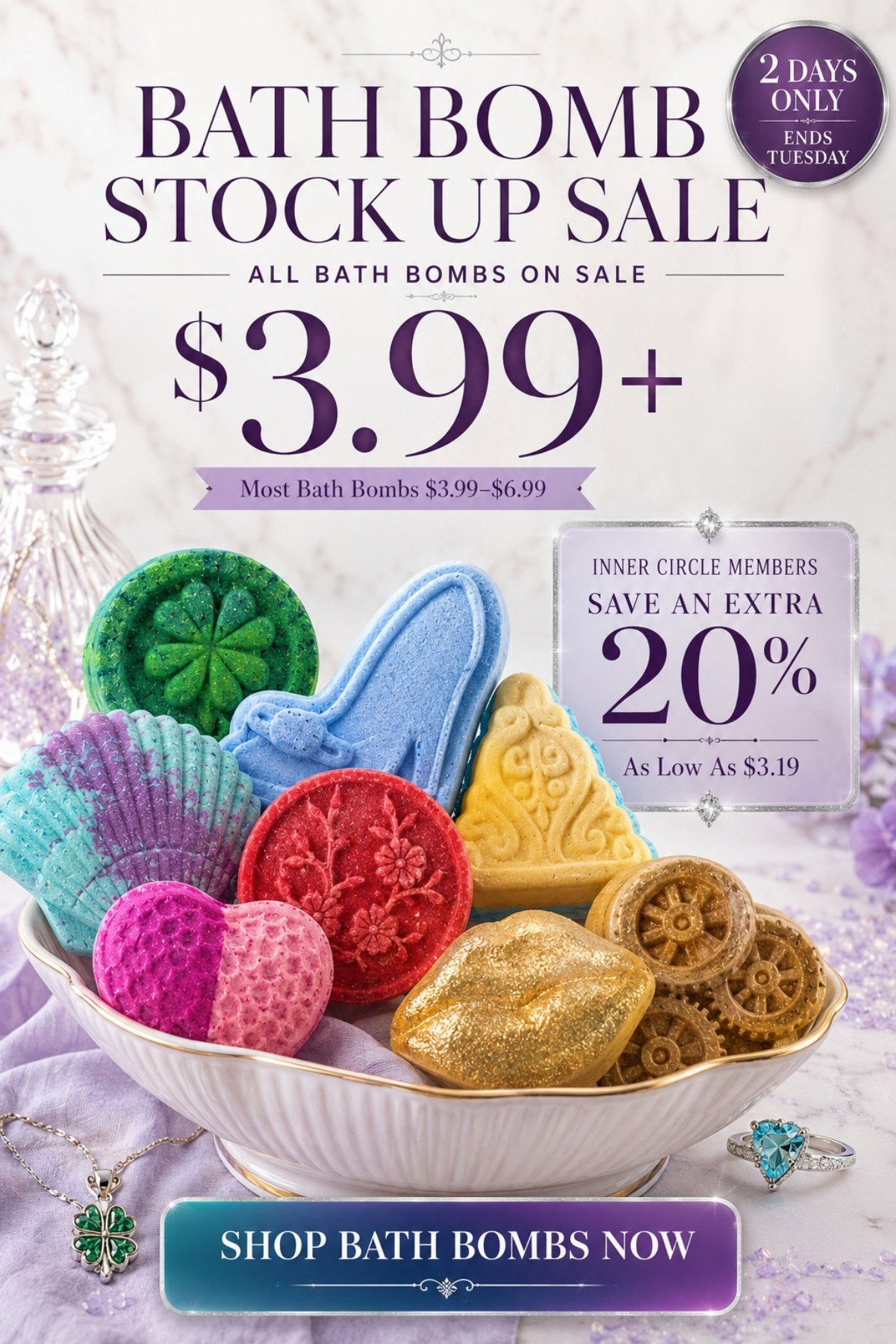 $3.99+ Bath Bomb Stock Up Sale - all bath bombs on sale - most from $3.99-$6.99. IC Members Save an Extra 20% (from $3.19).  Shop Bath Bombs Now