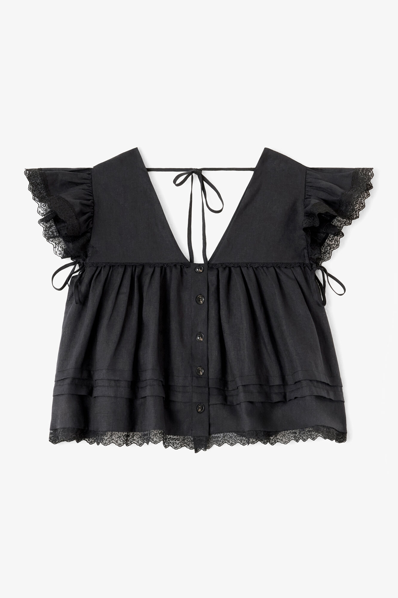 Blouse in Black Linen