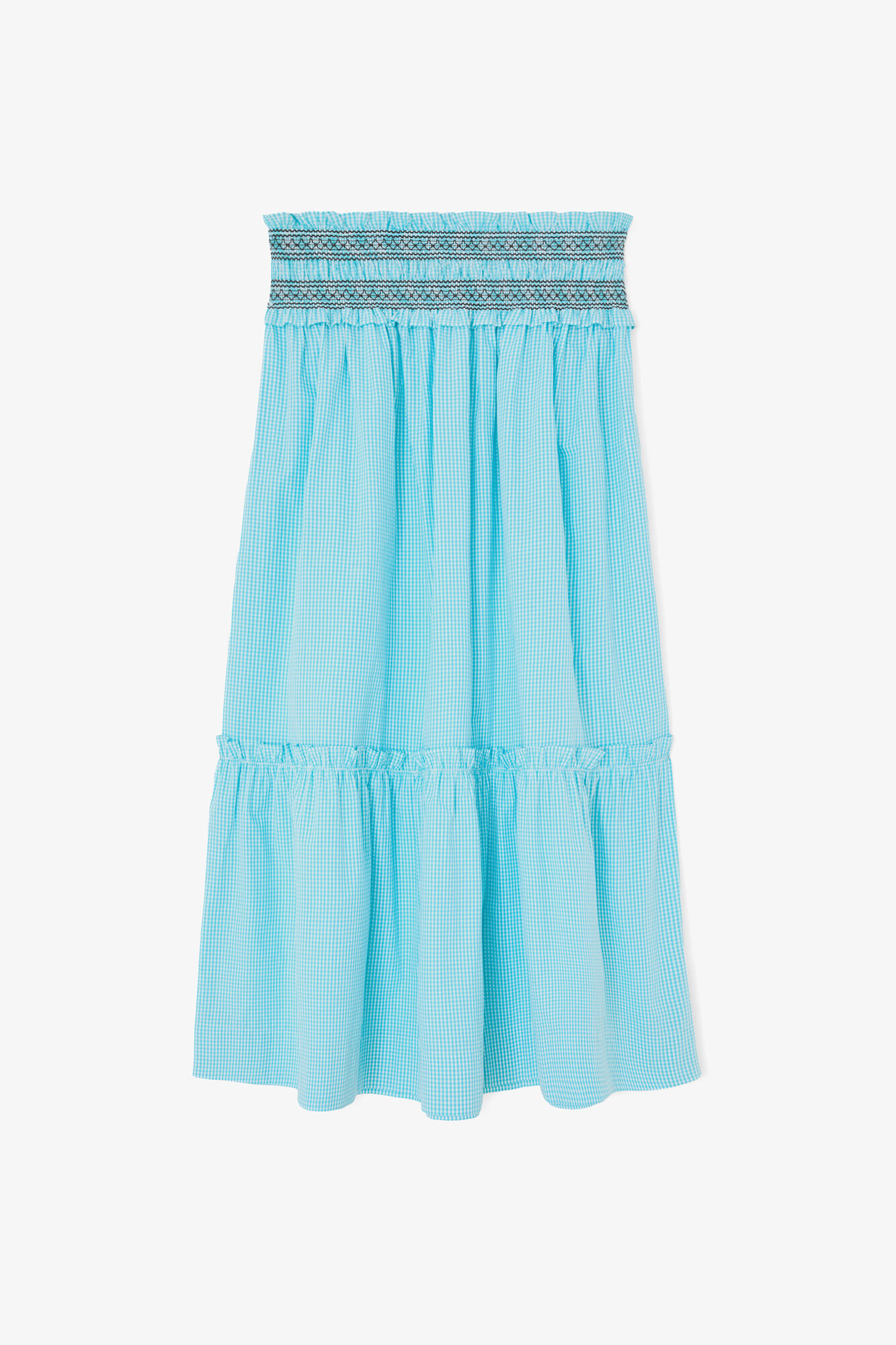 Convertible Skirt in Blue Check