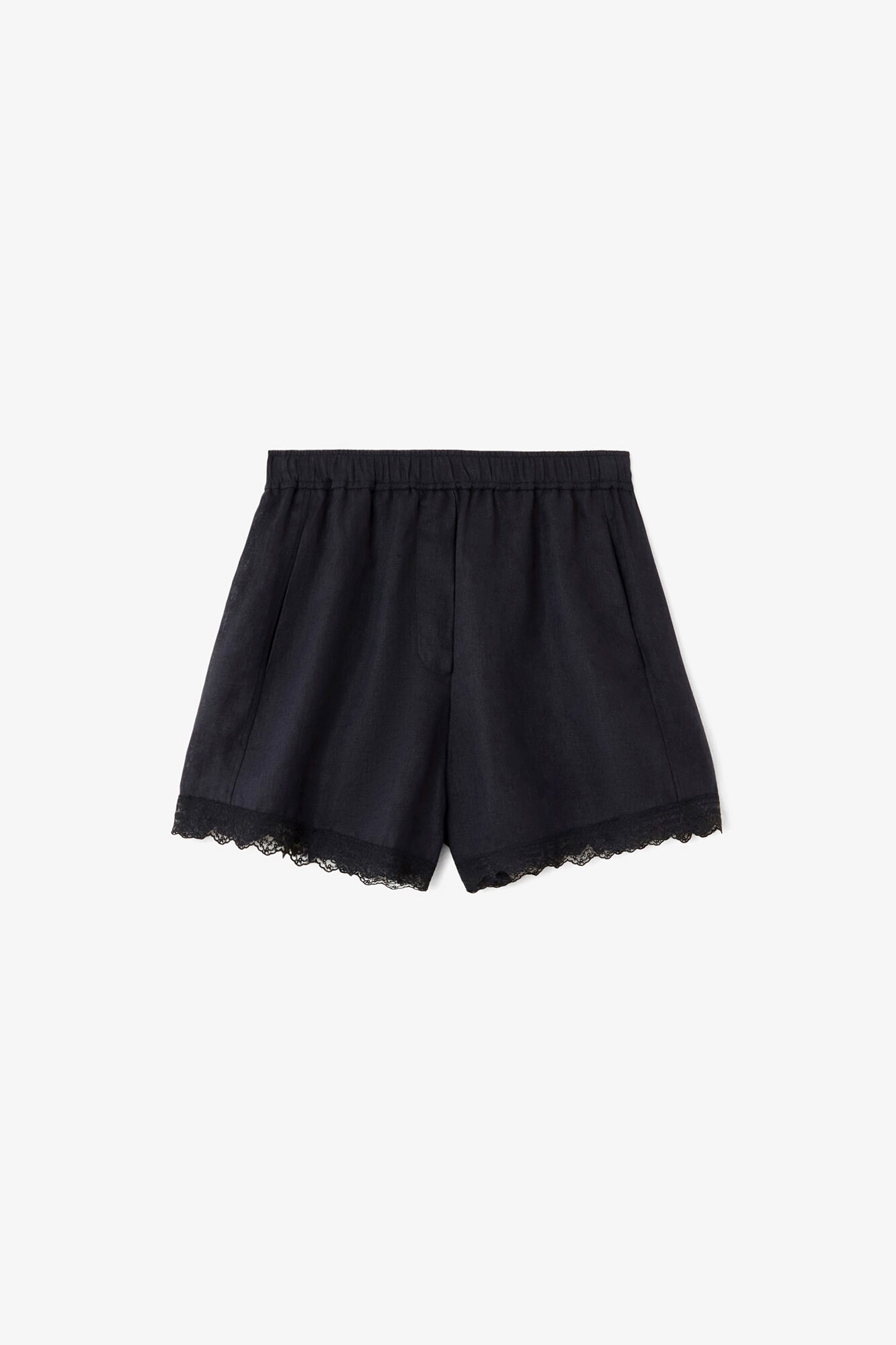 Shorts in Black Linen