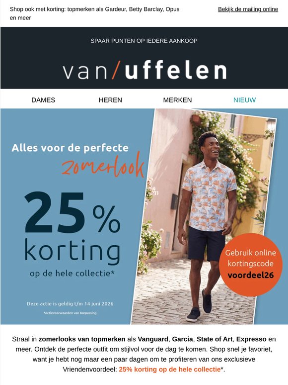 Je favoriete zomerlooks nu 25% voordeliger