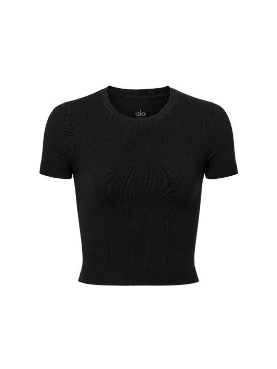 Seamless Modal Ribbed Cropped Short Sleeve