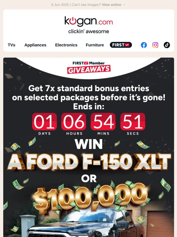 Hey, ENDS TOMORROW! 🚨 Enter NOW and get 7X Standard Bonus Entries