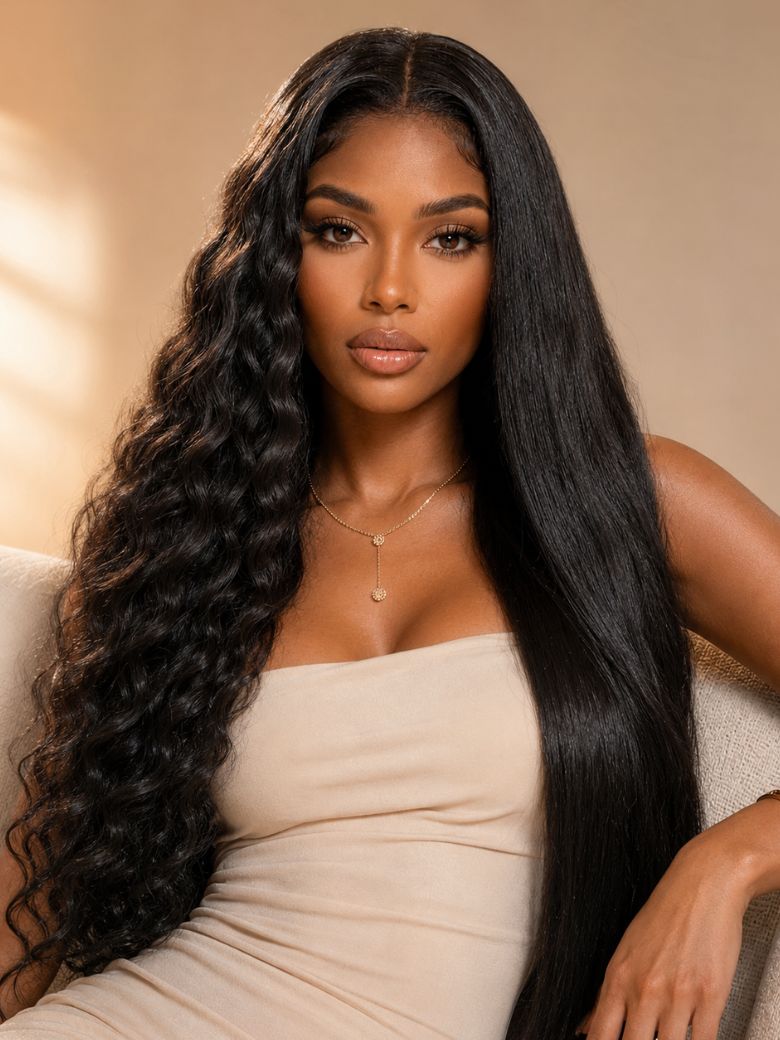 [ Ameera Same ] UNice 13x4 Bye Bye Slip™  Vacation-Ready 2-in-1 Straight to Water Wave  Glueless 100% Human Hair Wig