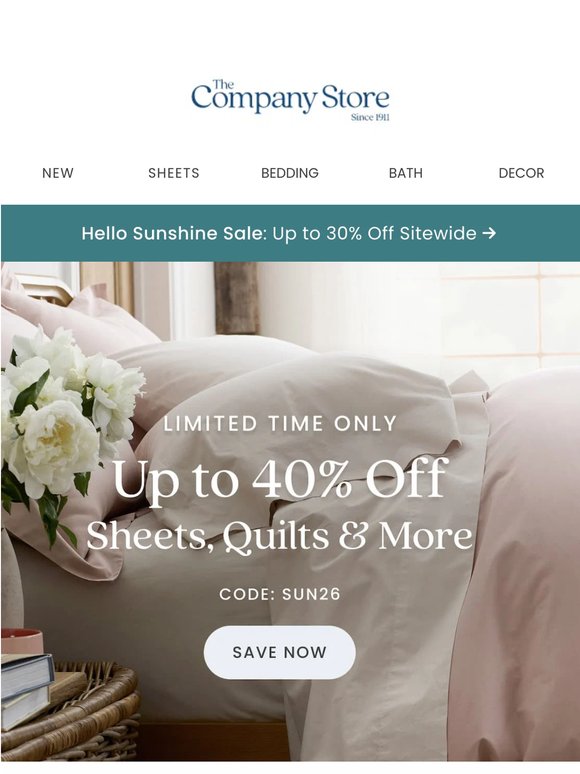 Up to 40% off bedding? Yes, please