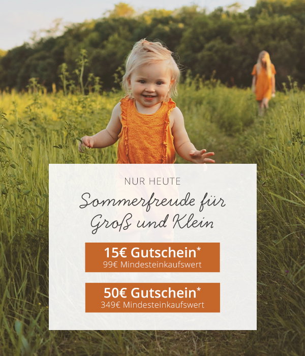 Nur heute - Sommer-Freude für alle - 15 € Gutschein*  99 € Mindesteinkaufswert - 50 € Gutschein*  349 € Mindesteinkaufswert - Bis zu 50 € geschenkt – für Anschaffungen, die wirklich unterstützen. 