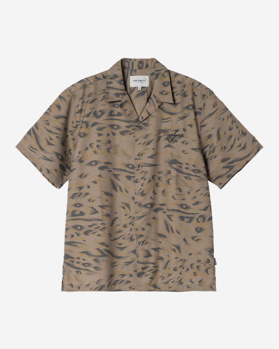 Carhartt WIP Short Sleeve Travon Shirt | Cypress / Black Duck Feather Print