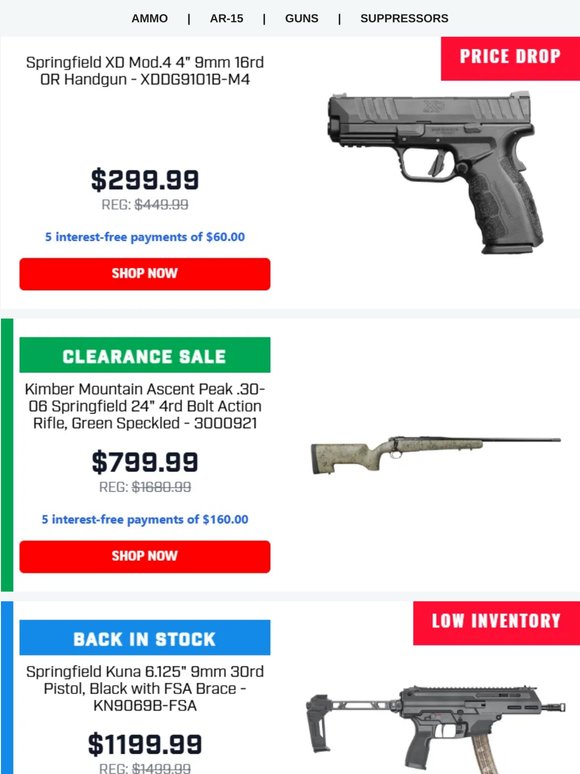 Limited Quantities Of $299 Springfield XD Mod.4's!