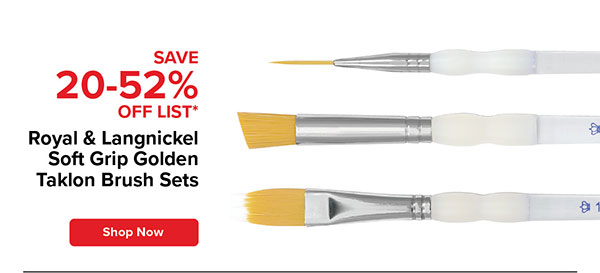 Royal & Langnickel Soft Grip Golden Taklon Brush Sets