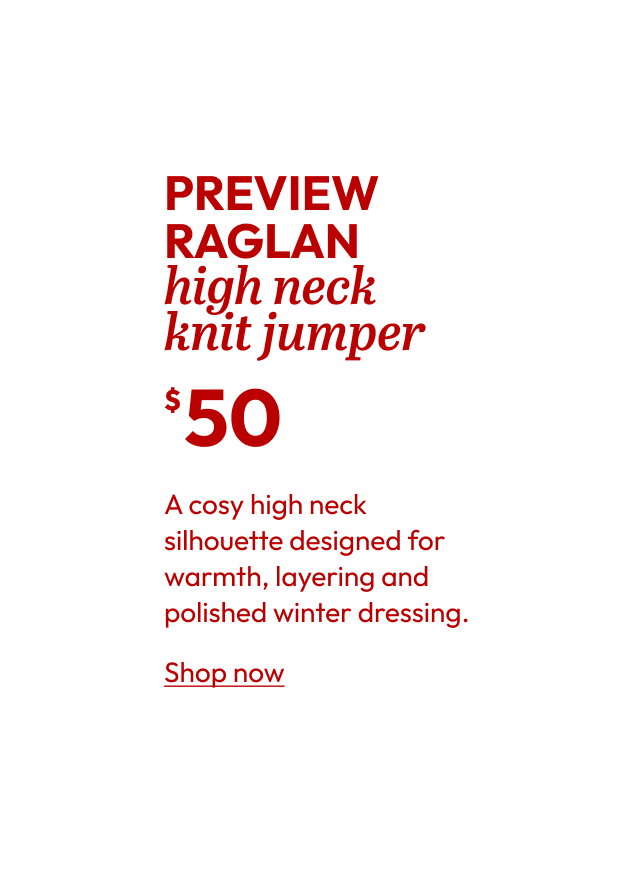 PREVIEW RAGLAN high neck knit jumper