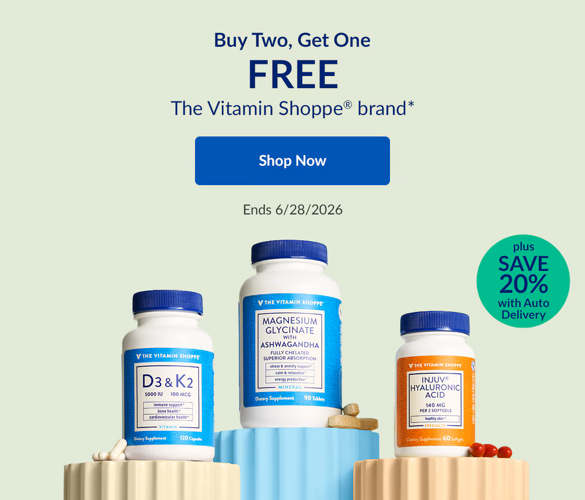Buy Two, Get One. FREE. The Vitamin Shoppe brand. Shop Now