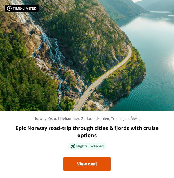 Epic Norway road-trip through cities & fjords with cruise options