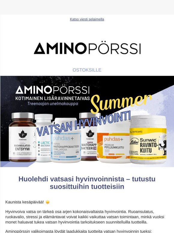 Huolehdi vatsasi hyvinvoinnista – tutustu suosittuihin tuotteisiin