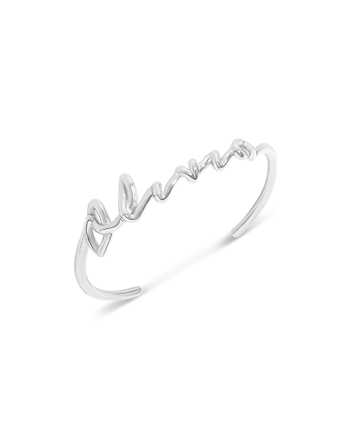 Written In The Sand Custom Name Bangle (Silver)