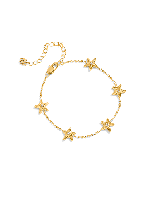 Multi Starfish Bracelet (Gold)