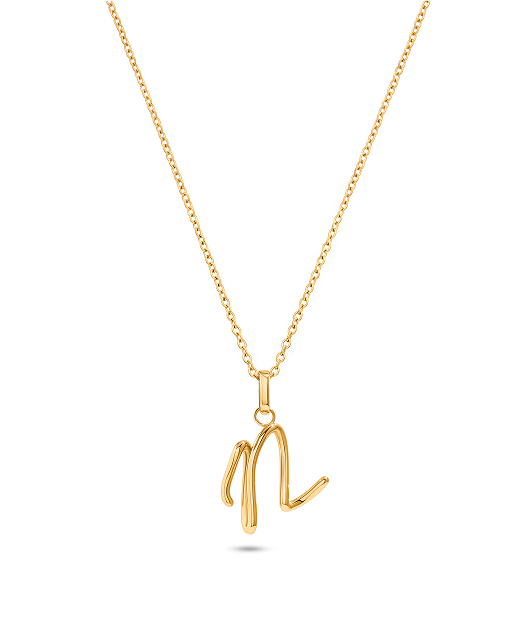 Written in The Sand Initial Necklace (Gold)