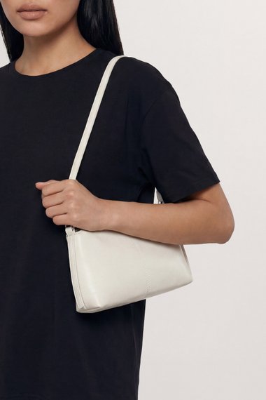 Beige Faux Leather Slouchy Shoulder Bag