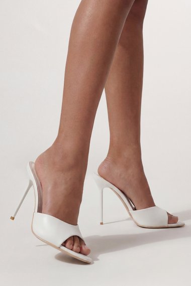 Satin High Heeled Mules
