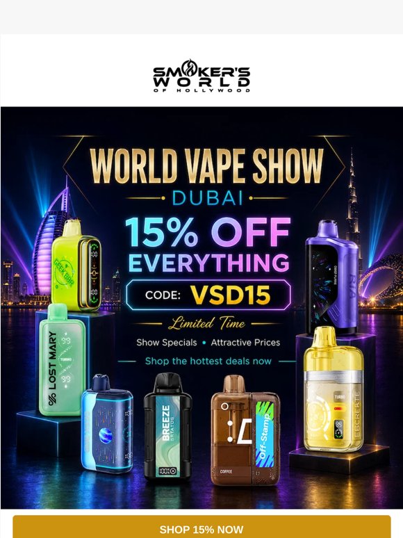 Grab 15% Off Your Vaping Faves! 🔥