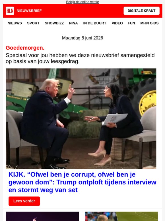 KIJK. “Ofwel ben je corrupt, ofwel ben je gewoon dom”: Trump ontploft tijdens interview en stormt weg van set - en meer...