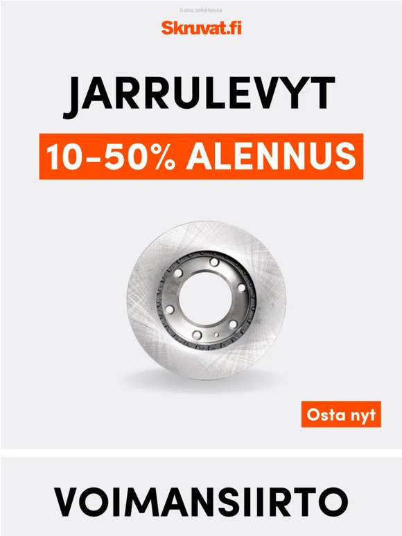 10–50 % alennus jarrulevyistä